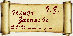 Ilinko Zarupski vizit kartica